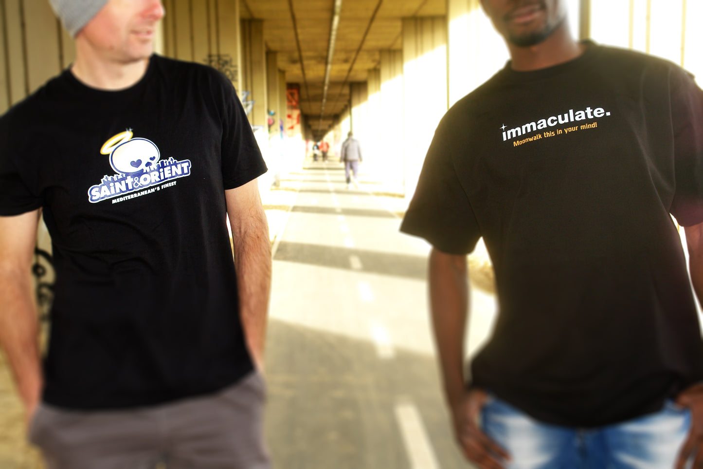 Premium tee with minimalist graphic text oversize fit