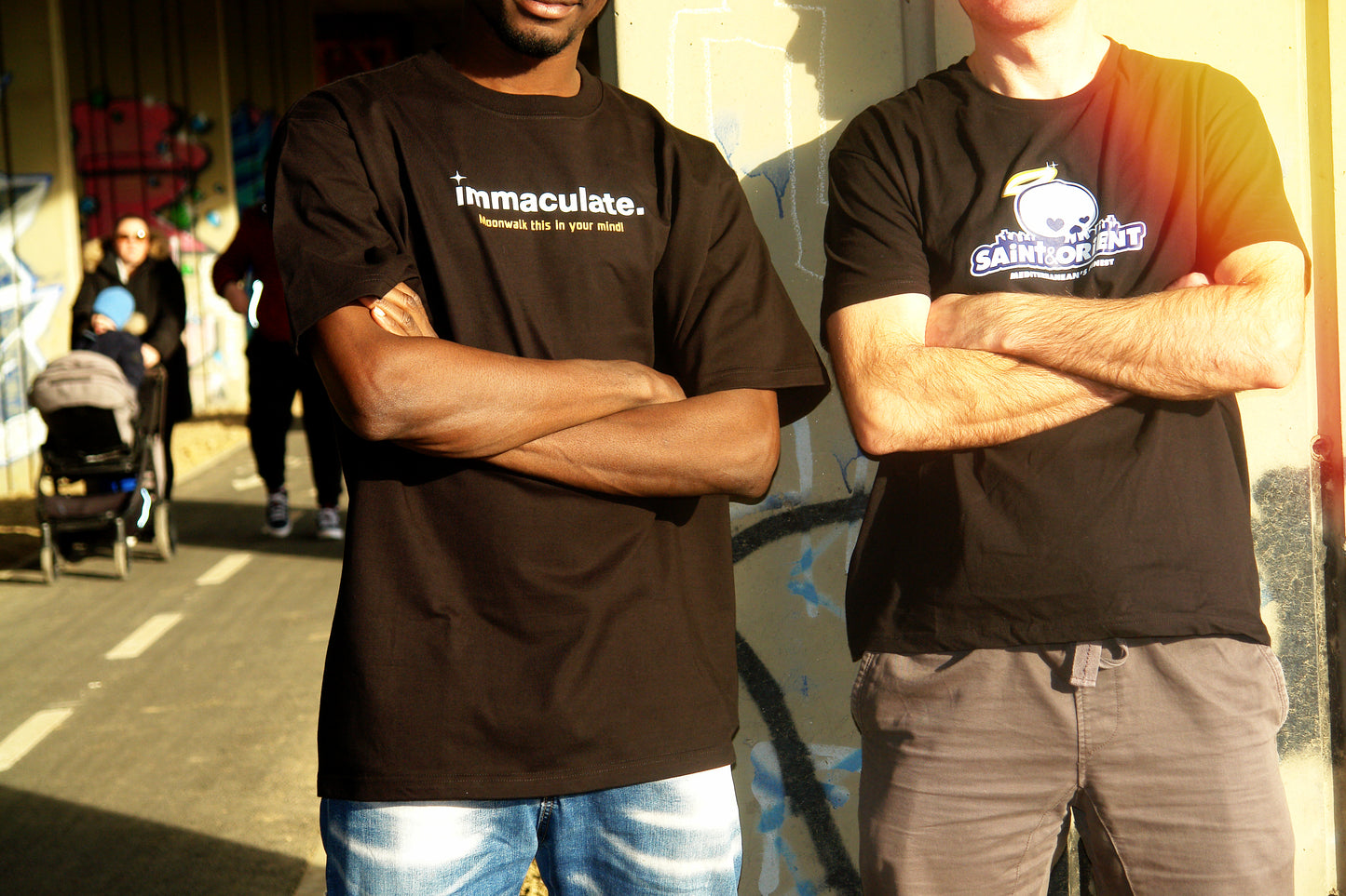 Premium tee with minimalist graphic text oversize fit