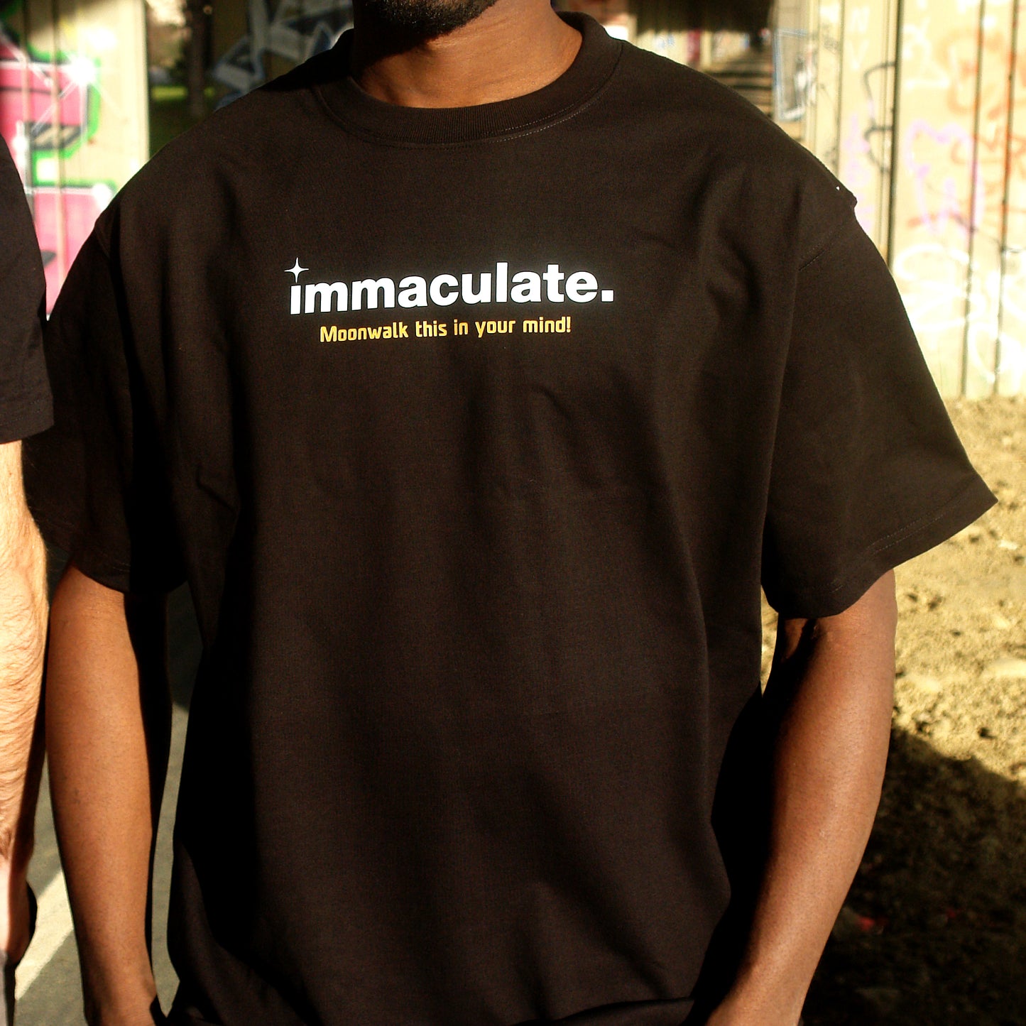 Premium heavyweight 300gsm tee with minimalist graphic text oversize fit