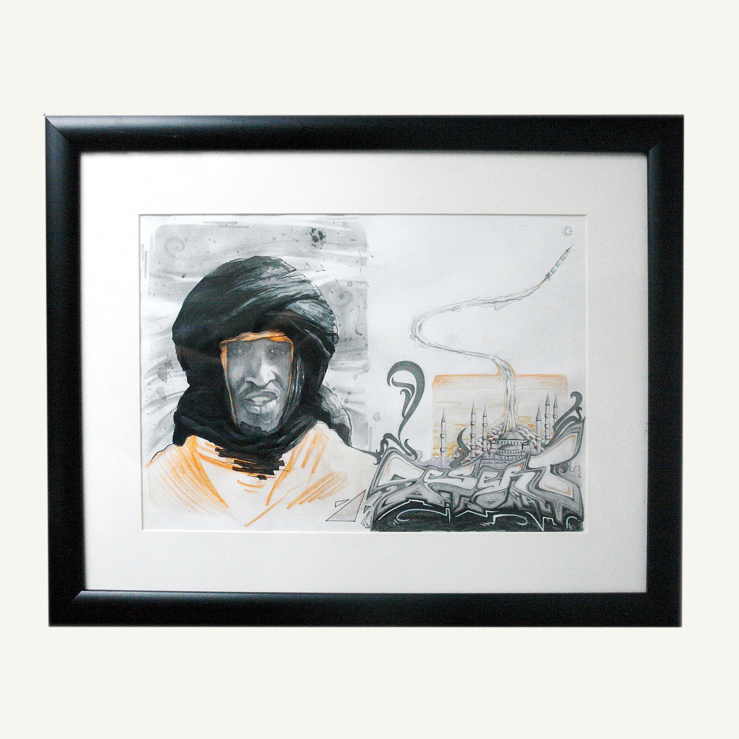 Saint&Orient mixed media street art blending tradition and futurism