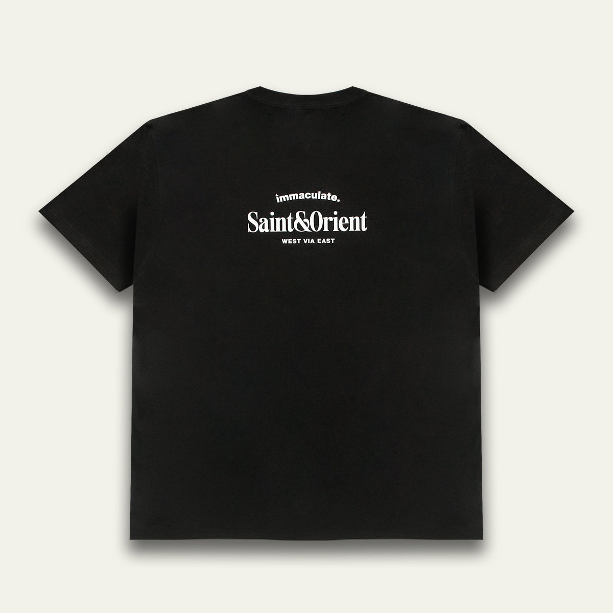 Saint&Orient black oversized t-shirt with minimal front logo