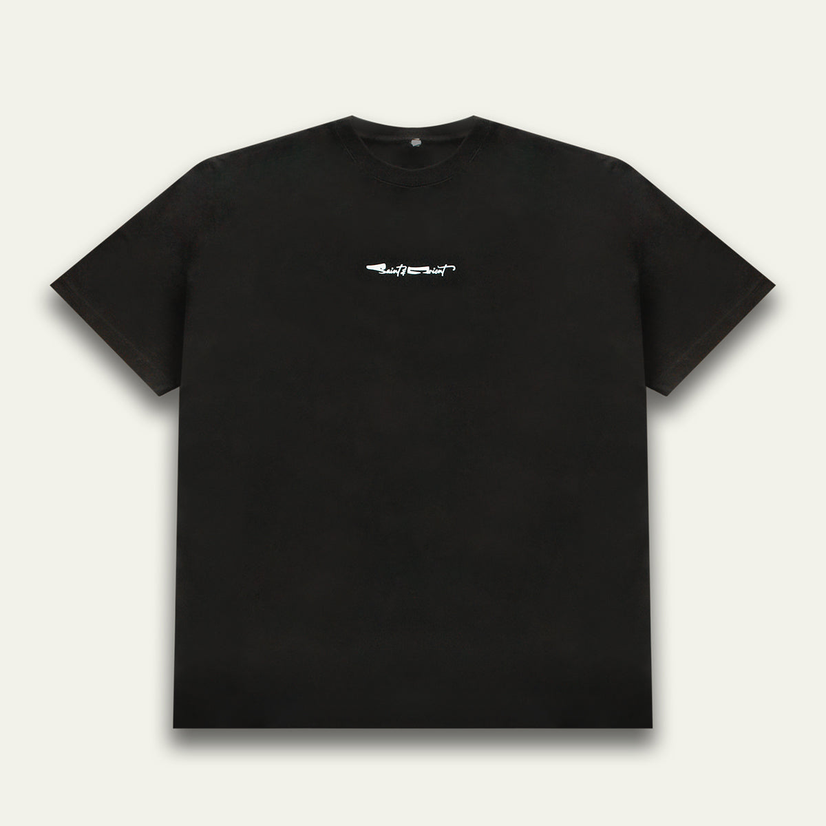 Saint&Orient black oversized t-shirt with minimal front logo