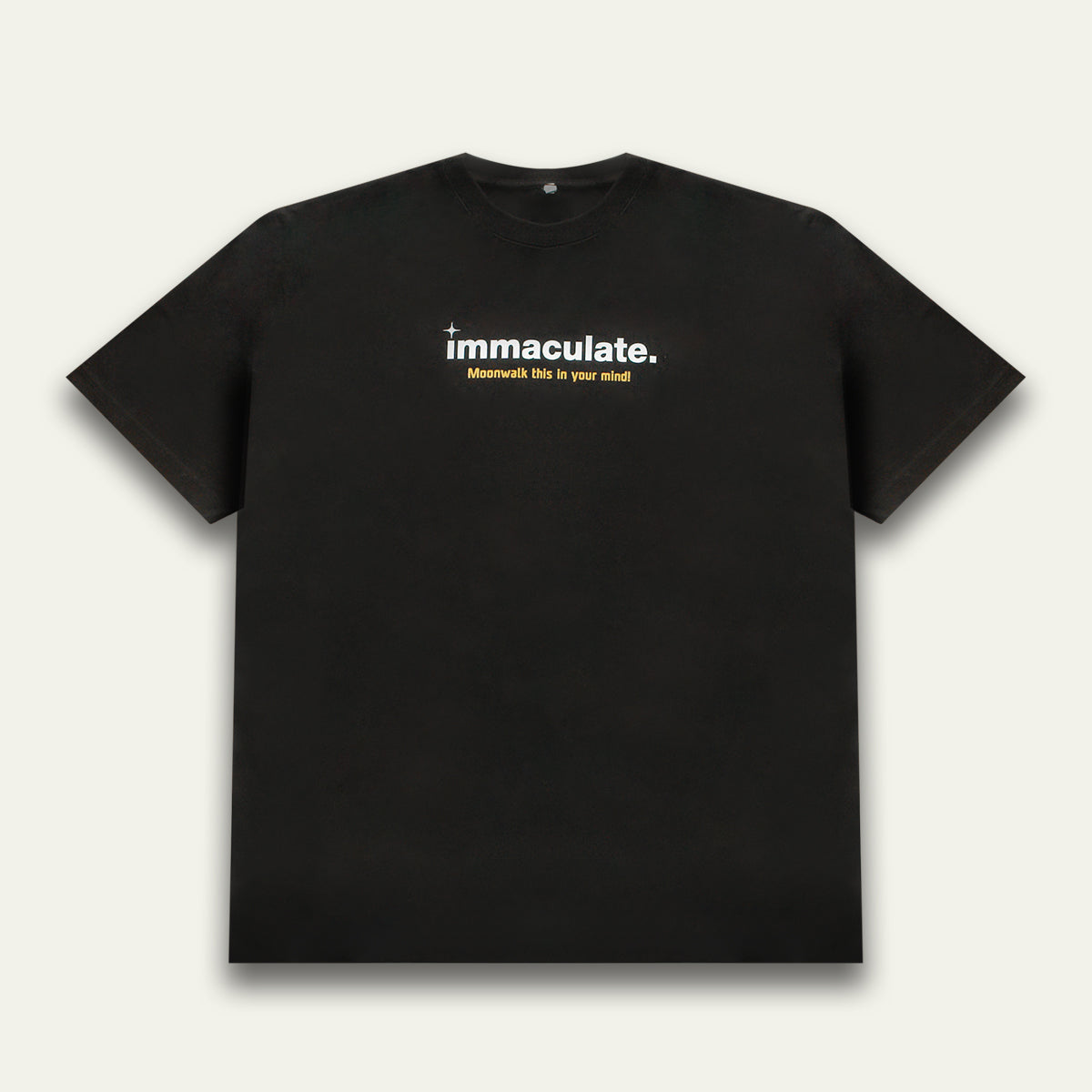 Premium heavyweight 300gsm tee with minimalist graphic text