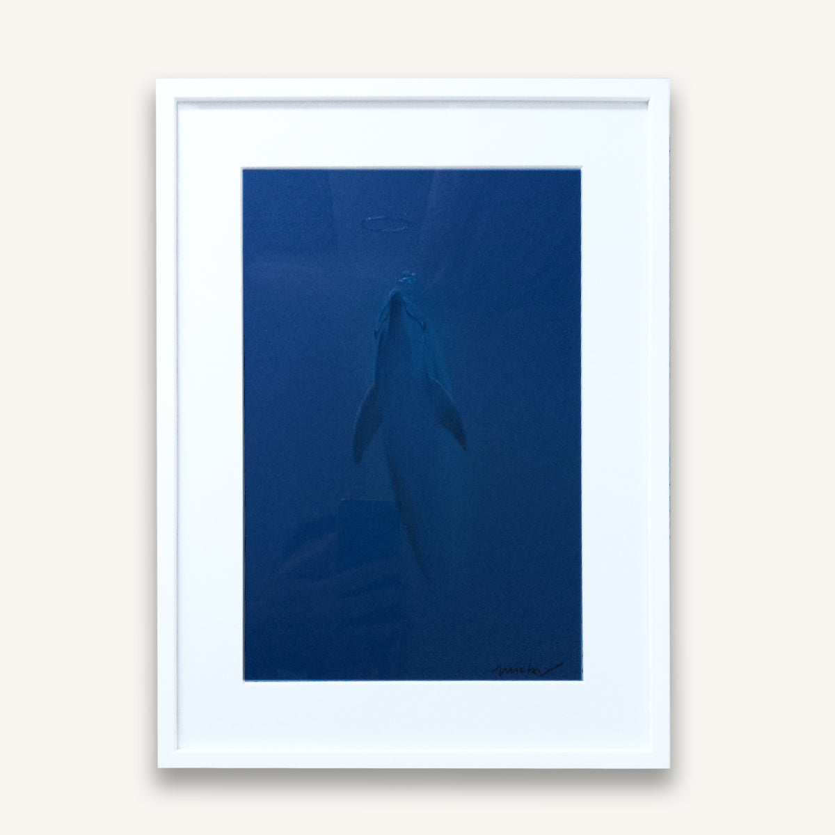 Saint Dolphin Wooden Crayon Art of Dolphin with Halo Effect