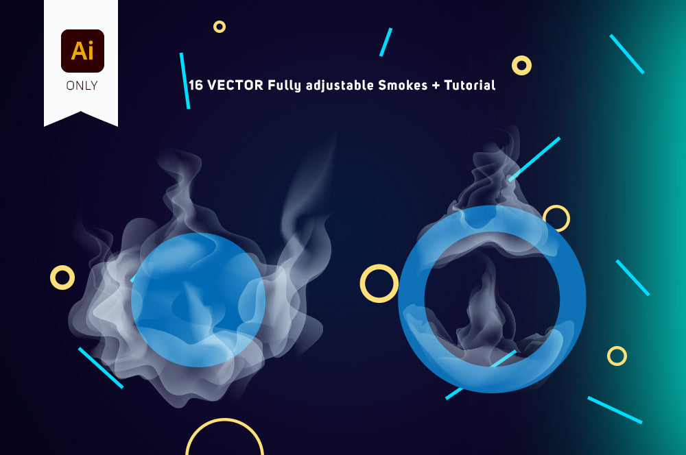 Image of custom vector smoke set all situations