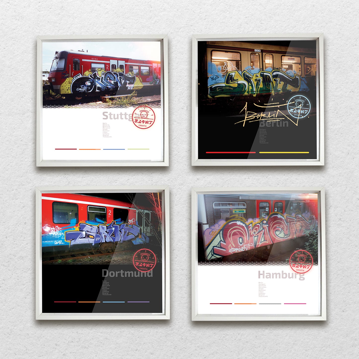 German graffiti trains wall collection posters