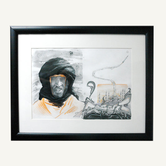 Saint&Orient mixed media street art blending tradition and futurism
