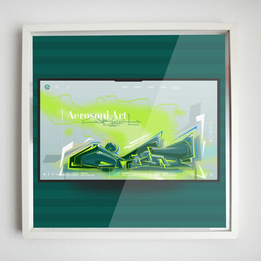 Green Orient graffiti digital art poster