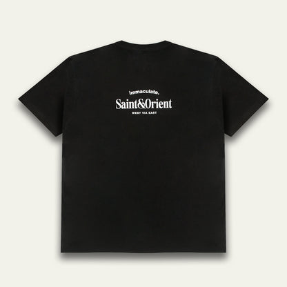 Saint&Orient black oversized t-shirt with minimal front logo