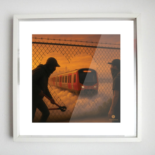 Two graffiti writers entering heavenly yard